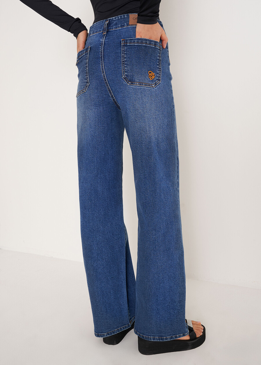 Dean denim cotton trousers DENIM MEDIUM DENIMBLUE OLTREMARE  Woman , image number 3