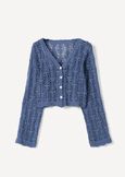 Cardigan Cedra In Crochet BLU AVION Donna immagine n. 4