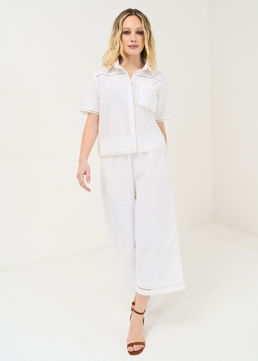 Clelia shirt with lace details BIANCO WHITE Woman , image number 4