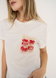 Saimon crochet pocket T-shirt BIANCO WHITE Woman image number 2