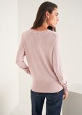 Melody wool sweater with round neck BLU MIDNIGHTCELESTE FIORDALISOVIOLA VINACCIAROSA Woman image number 3