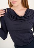 Suemy hooded rhinestone t-shirt ROSSO BORDEAUXBLU Woman image number 2