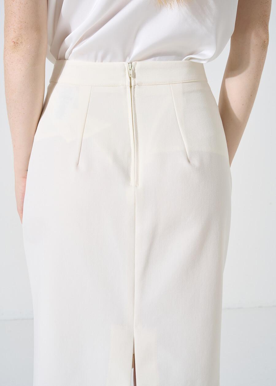 Gonna Gladys a tubino bi-stretch NERO BLACKBEIGE GESSOBLU Donna , immagine n. 6