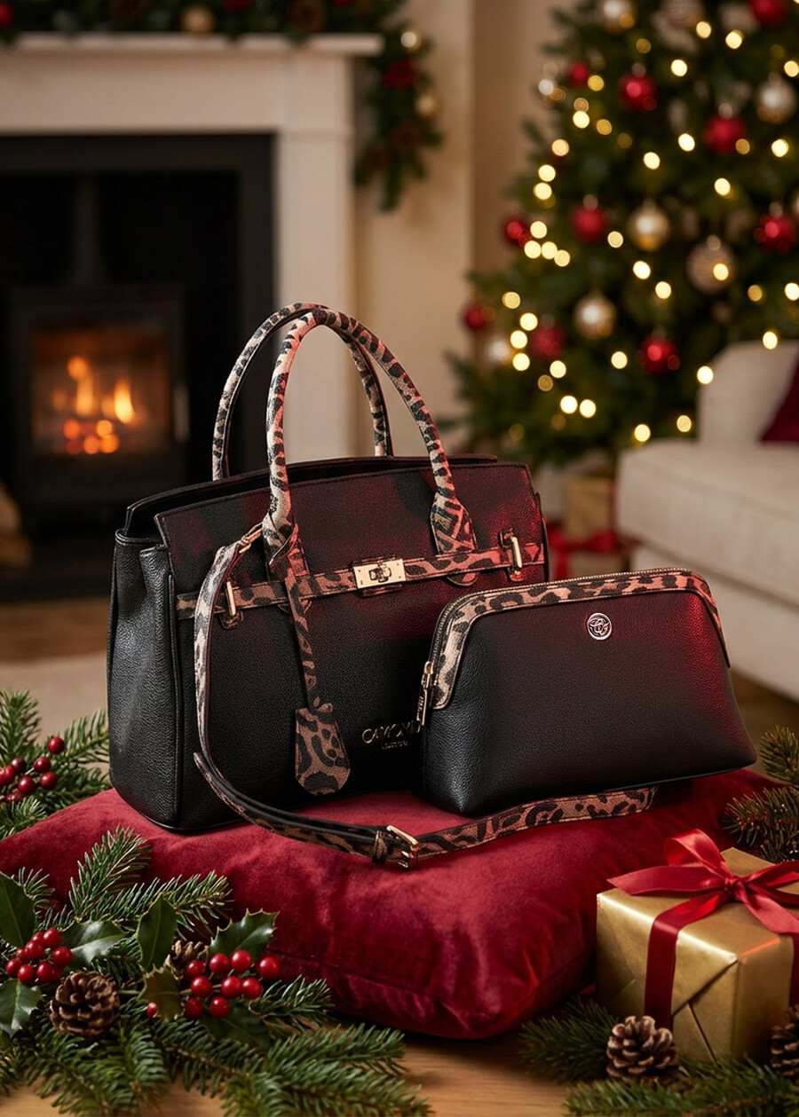 Gift Idea – Deer-Print Tote Bag e Leopard-Detail V NERO BLACK Woman , image number 1