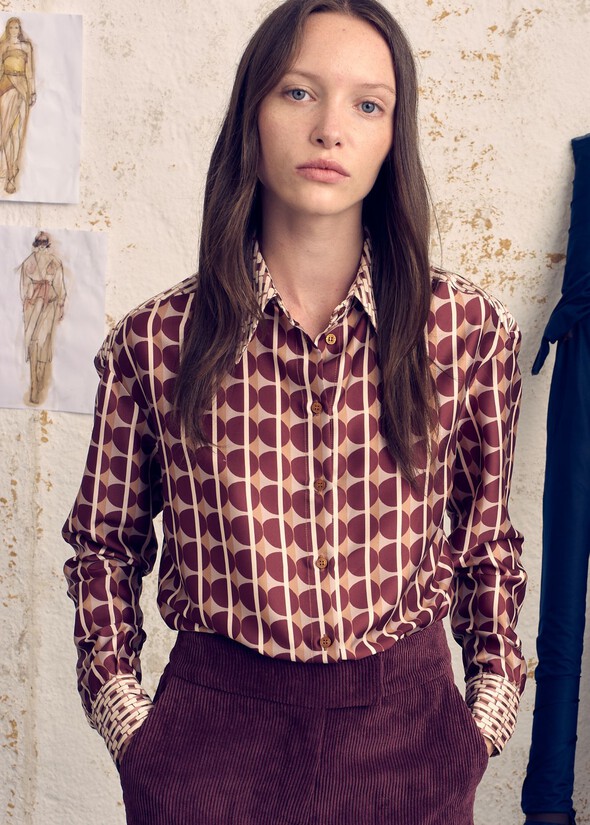 Catia satin shirt ROSSO BORDEAUX Woman null