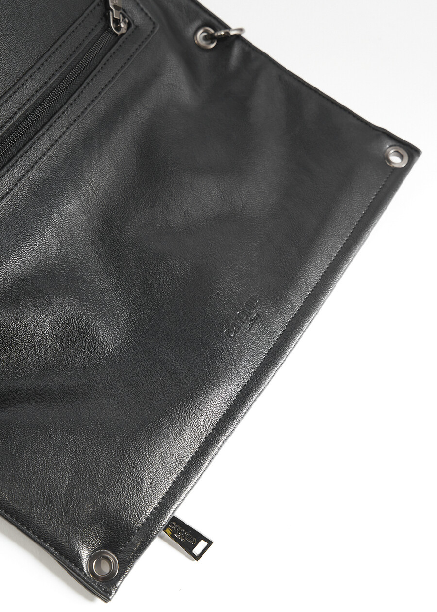 Blondie fold-over faux leather clutch NERO BLACKROSSO CHIANTI Woman , image number 4