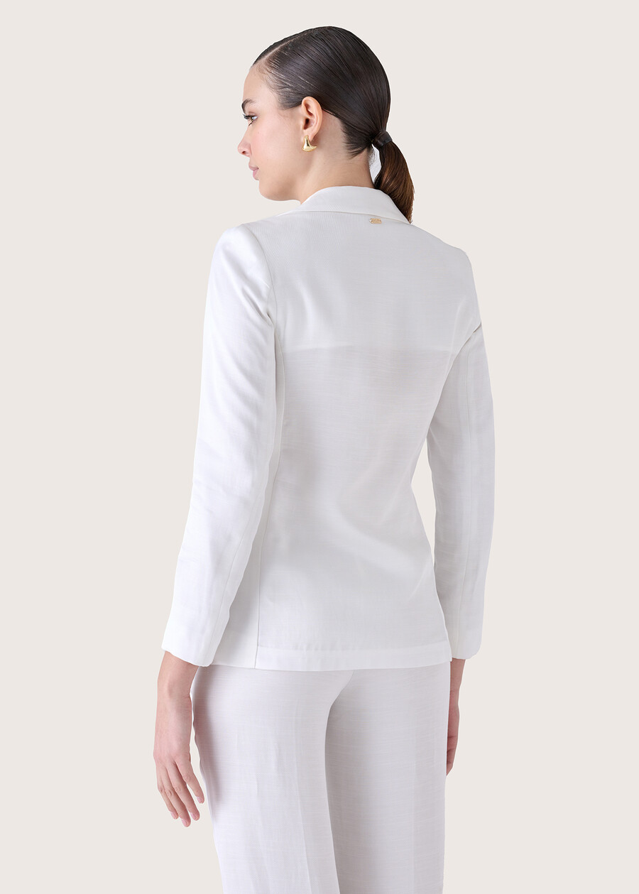 Giasmine linen blend blazer ROSSO ARAGOSTABIANCO WHITEBLUE OLTREMARE VERDE GARDEN Woman , image number 3