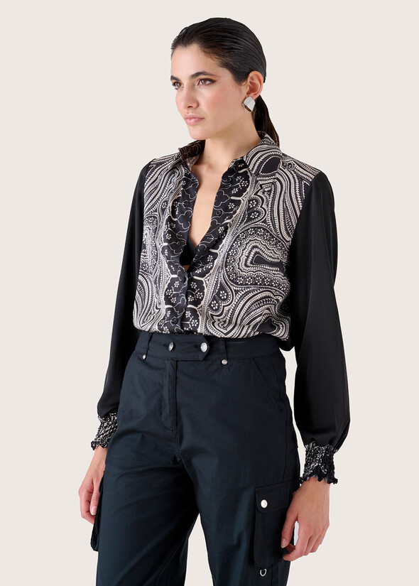 Candida satin shirt NERO BLACK Woman null
