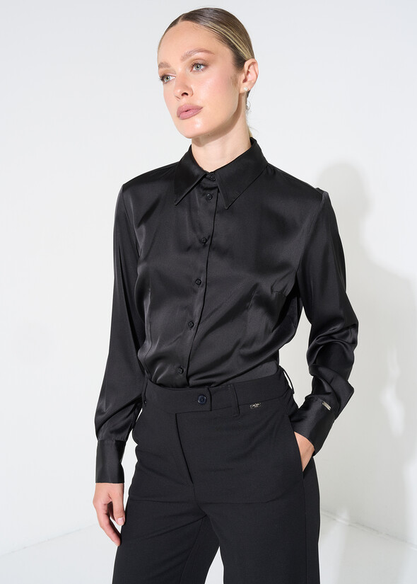 Alessia satin shirt NERO BLACK Woman null