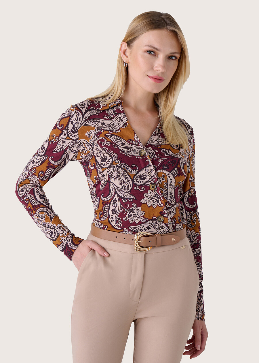 Maglia Salu fantasia etnica ROSSO SYRAH Donna , immagine n. 1