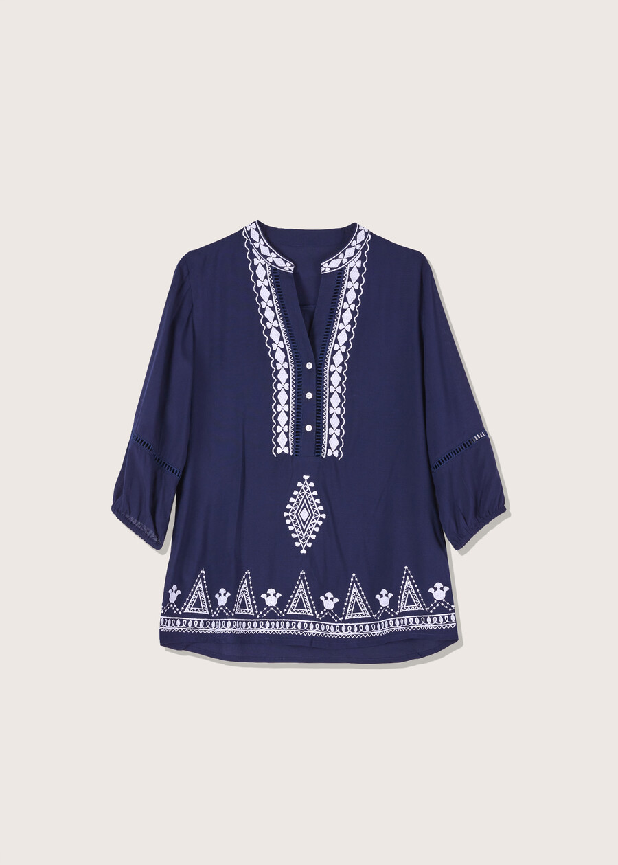 Camicia Candy in rayon di viscosa BLU Donna , immagine n. 4