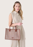 Betty eco-leather shopping bag BEIGE LATTEMARRONE VISONE Woman image number 1