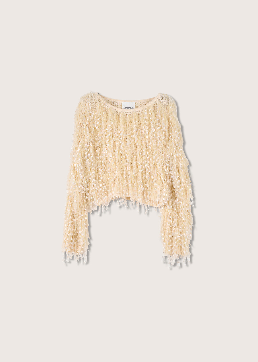 Maglia sfrangiata Samoa BEIGE LATTE Donna , immagine n. 4