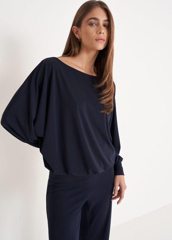 Blusa Cassy in jersey BLUE OLTREMARE  Donna null