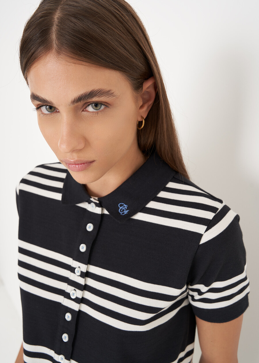 Polo Piquet in cotone pettinato VERDE SALVIANERO BLACK Donna , immagine n. 2