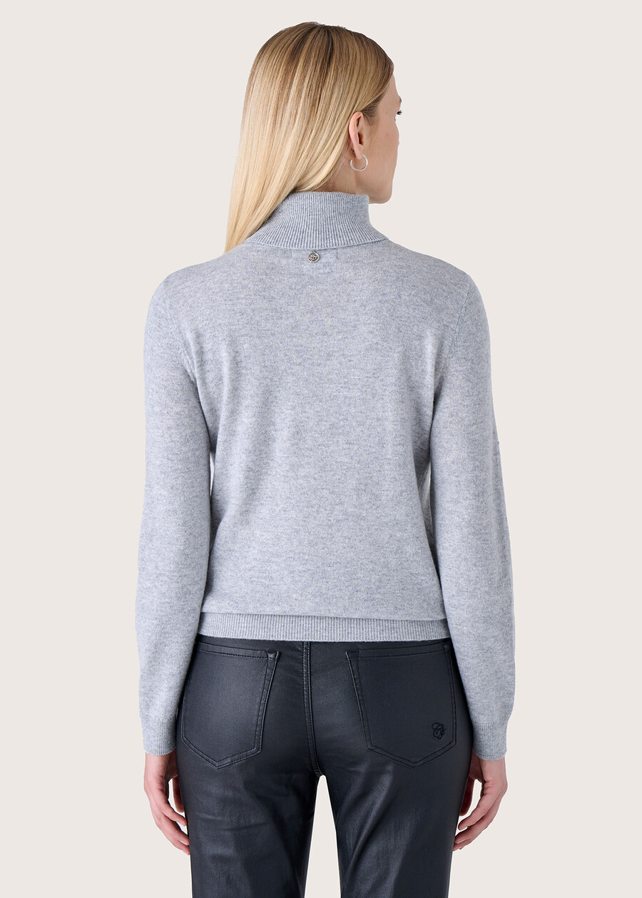 Memole 100% wool and cashmere jersey GRIGIO LIGHT GREYVIOLA LILLY Woman , image number 4