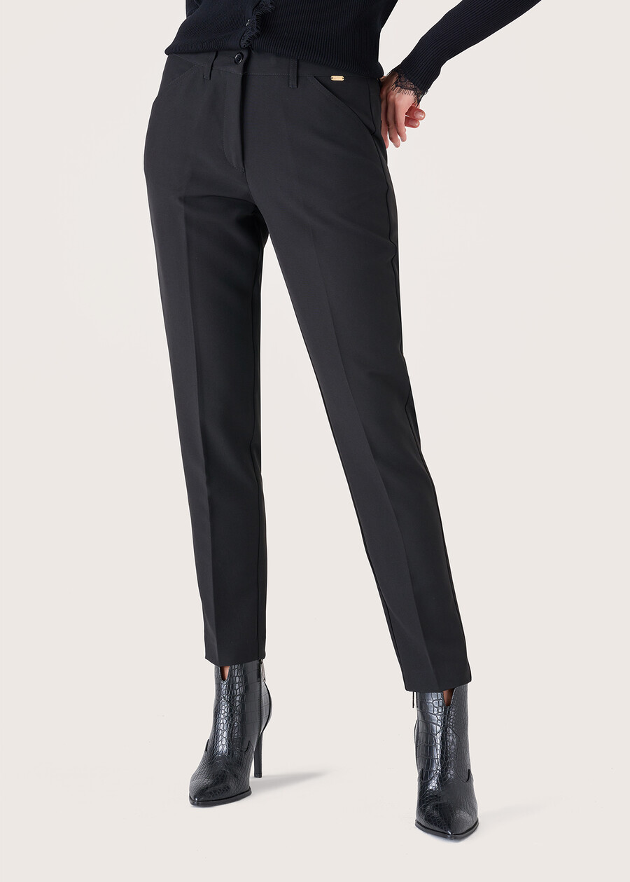 Pantalone Kate in tessuto tecnico NERO BLACKROSA ROMANTICO Donna , immagine n. 2