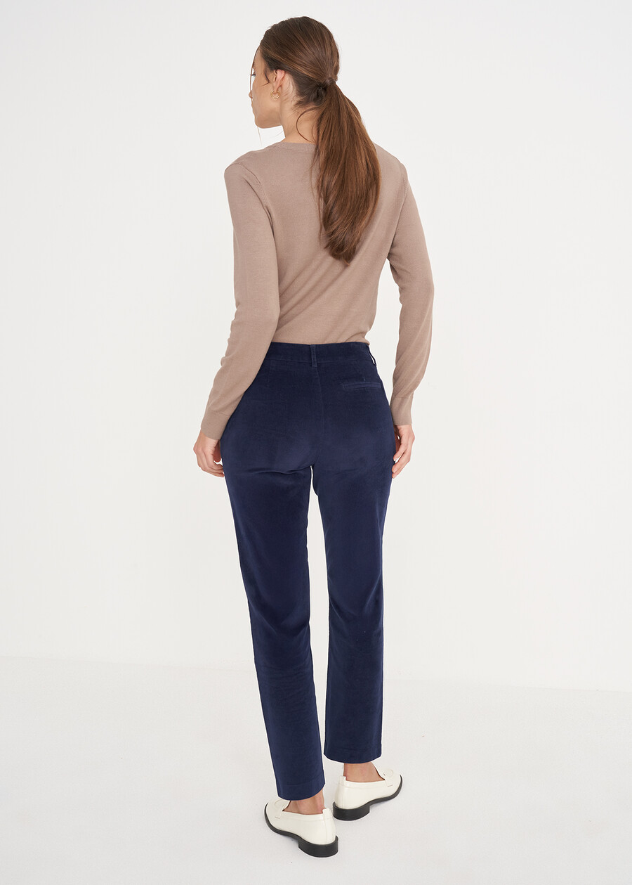 Pantalone Alicez in velluto di cotone BIANCO BURROBLUE OLTREMARE  Donna , immagine n. 4