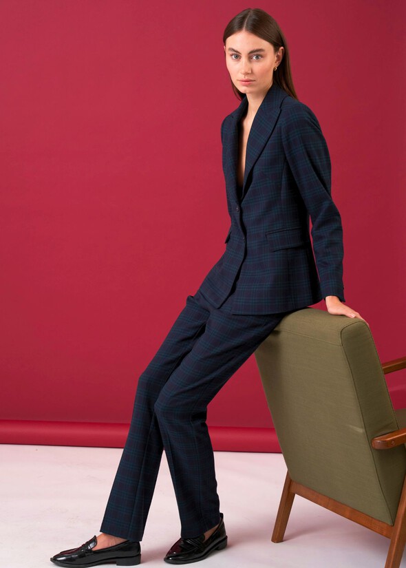 Pantalone Clair fantasia check BLUE OLTREMARE Donna null
