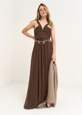 Alexis draped long dress MARRONE Woman image number 1