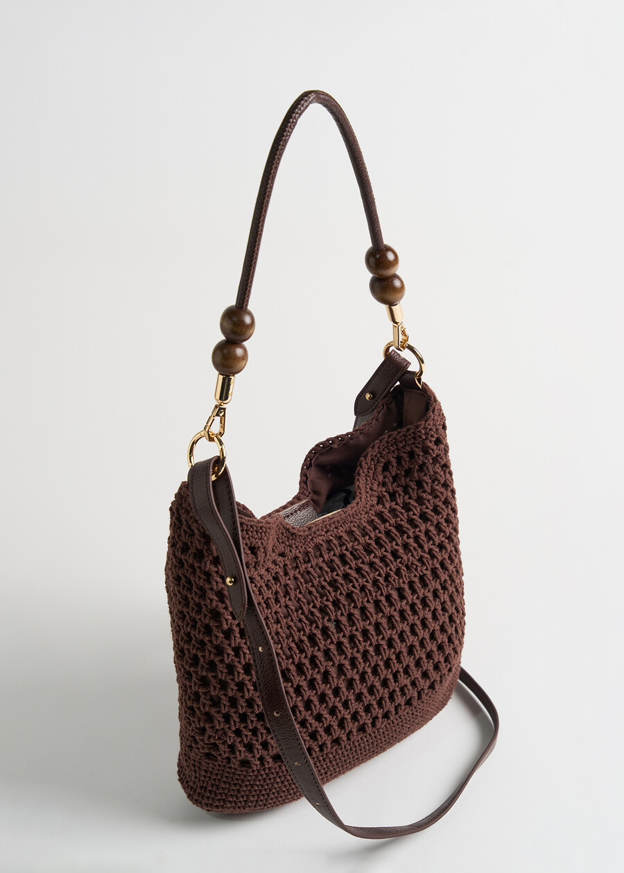 Borsa Byss shopping in crochet MARRONE Donna , immagine n. 3