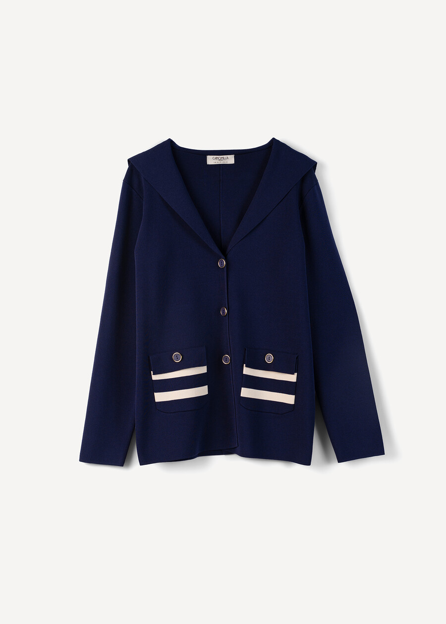 Cardigan Crem dettaglio tasche BLU Donna , immagine n. 5