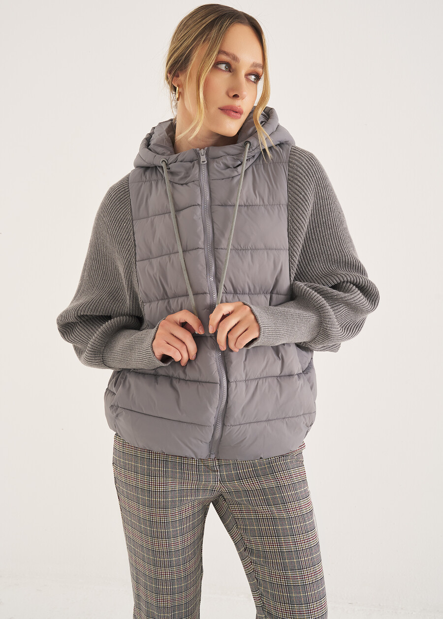 Paggy quilted belted jacket GRIGIO Woman , image number 2