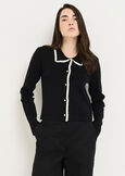 Cardigan Cody con scollo polo NERO BLACK Donna immagine n. 1