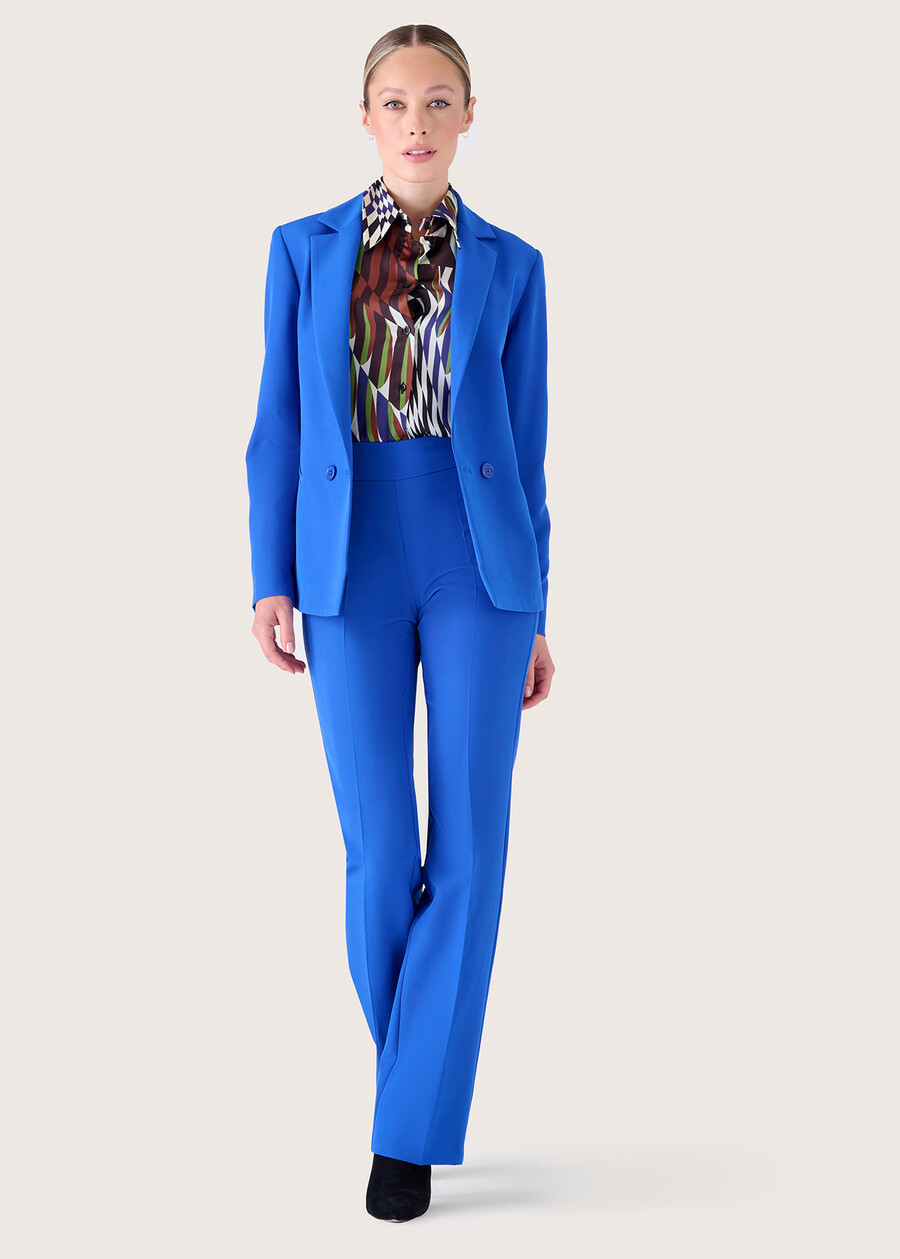 Vicrtoria technical fabric trousers BLU ELETTRICO Woman , image number 1