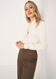 Carla shirt with scarf detail BIANCO BURRO Woman image number 2