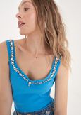 Tita Top with Rhinestones BLUE TURCHESEROSSO BORDEAUX Woman image number 2