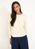 Sunny embroidered scuba sweatshirt BEIGE LATTE Woman image number 1