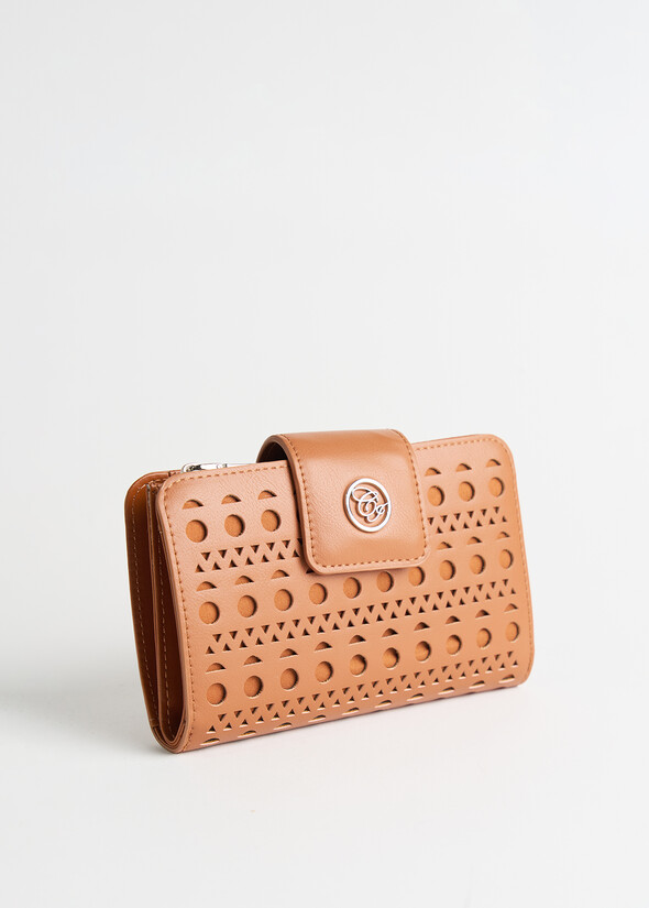 Portafoglio Path-A ecopelle traforata MARRONE Donna null