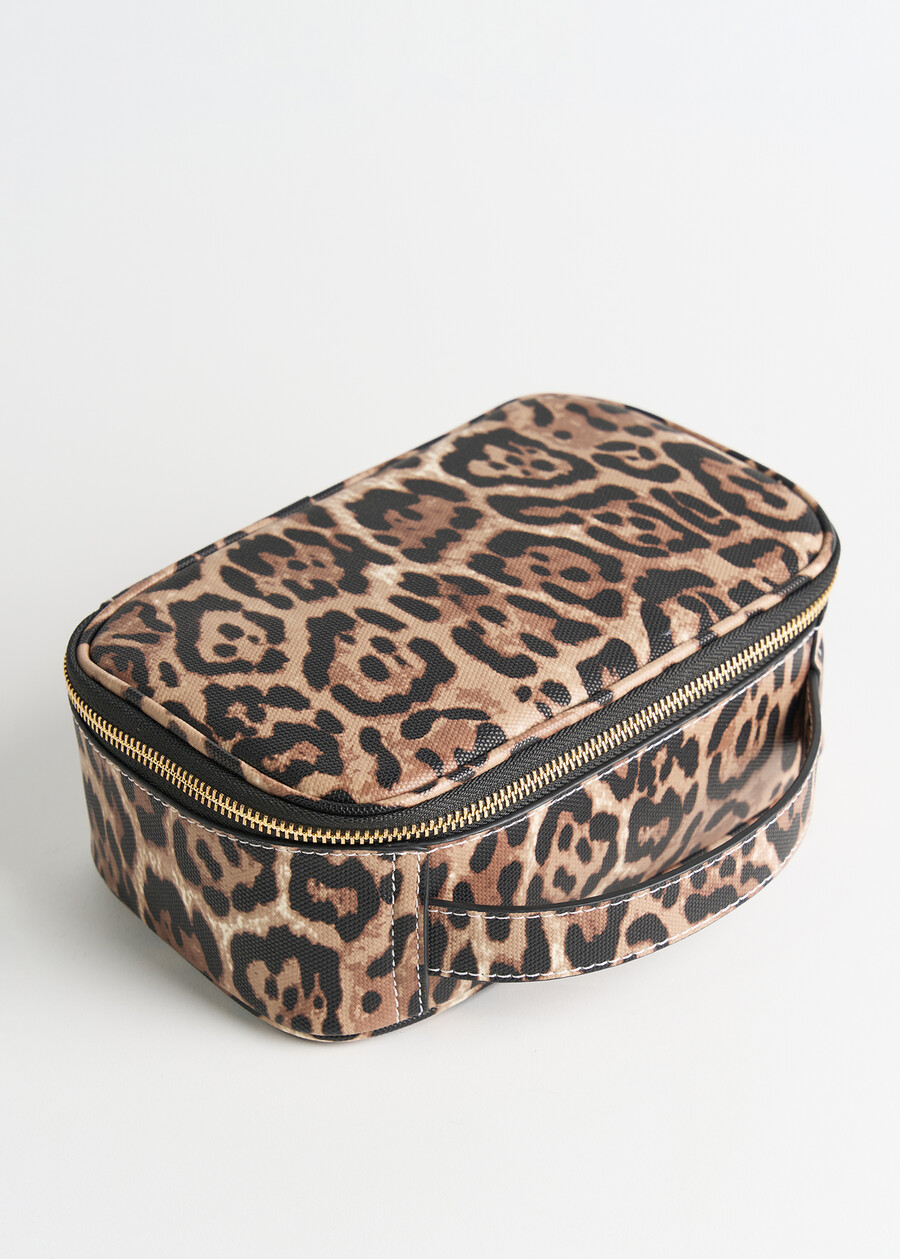 Bowie animalier faux leather beauty bag NERO BLACK Woman , image number 1