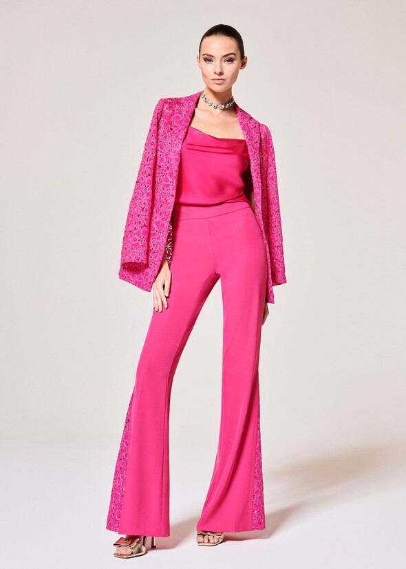 Victoria cady and lace trousers ROSA FUCSIA Woman null