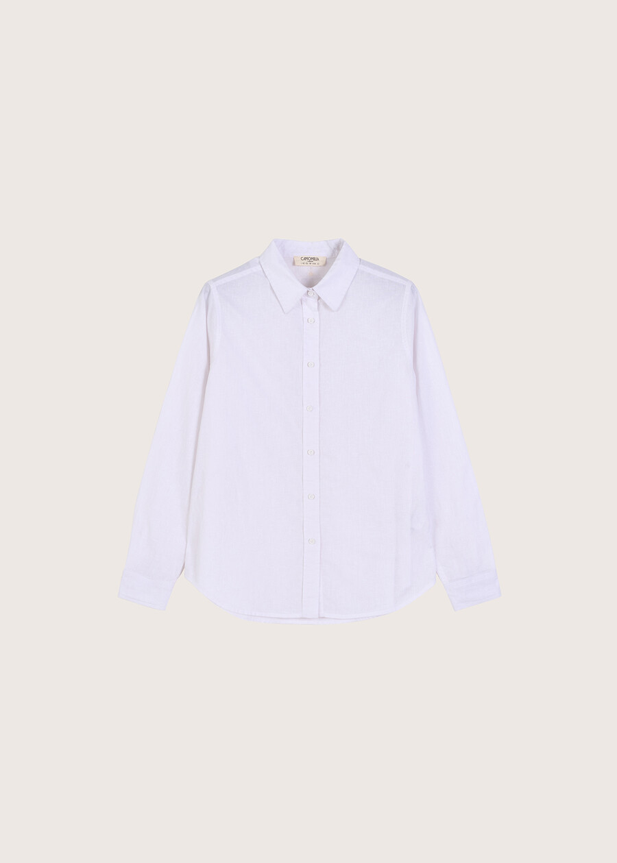 Calla linen and cotton shirt BIANCO WHITEBLUE OLTREMARE  Woman , image number 6