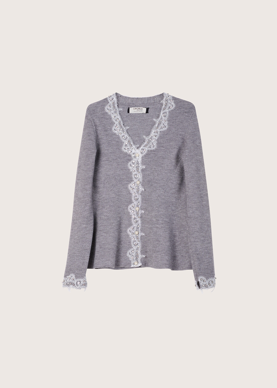 Maglia Meret effetto cardigan GRIGIO MEDIUM GREY Donna , immagine n. 4