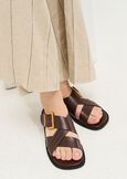 Siria genuine leather sandal MARRONE Woman image number 1