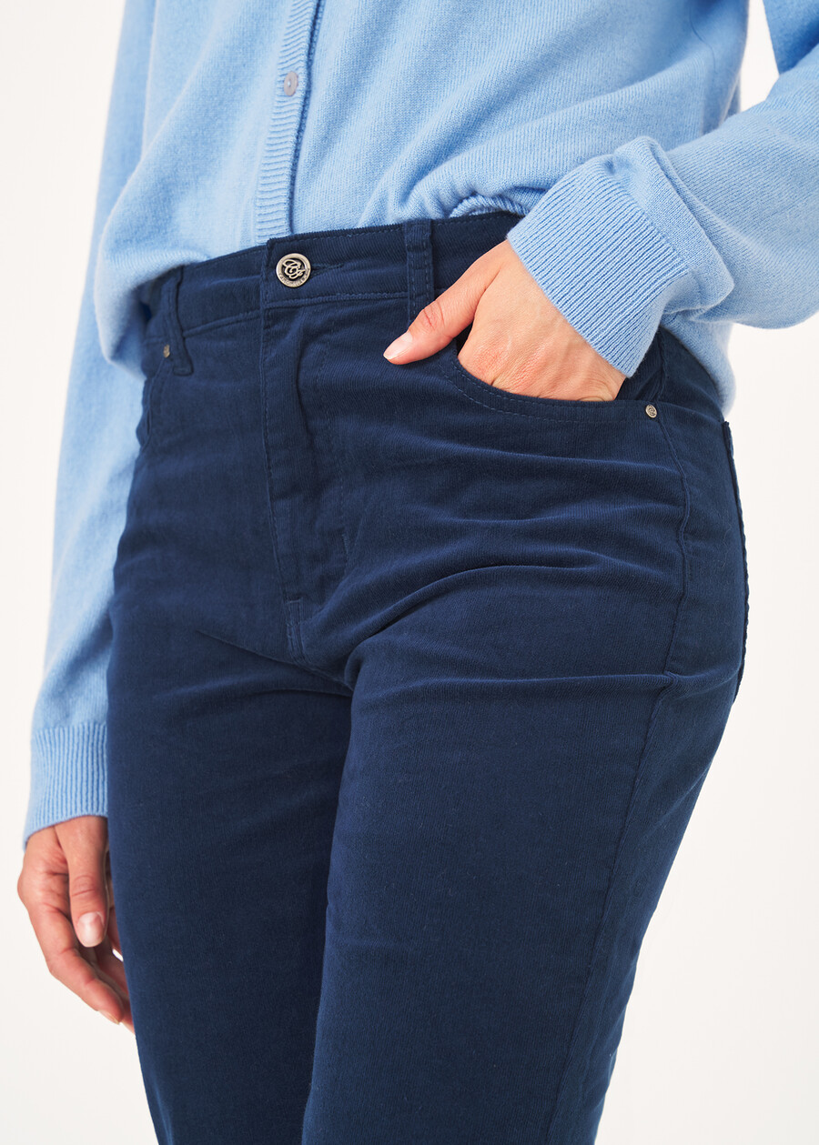 Pantalone in velluto Cindy-T BLU MIDNIGHTVIOLA VINACCIA Donna , immagine n. 3