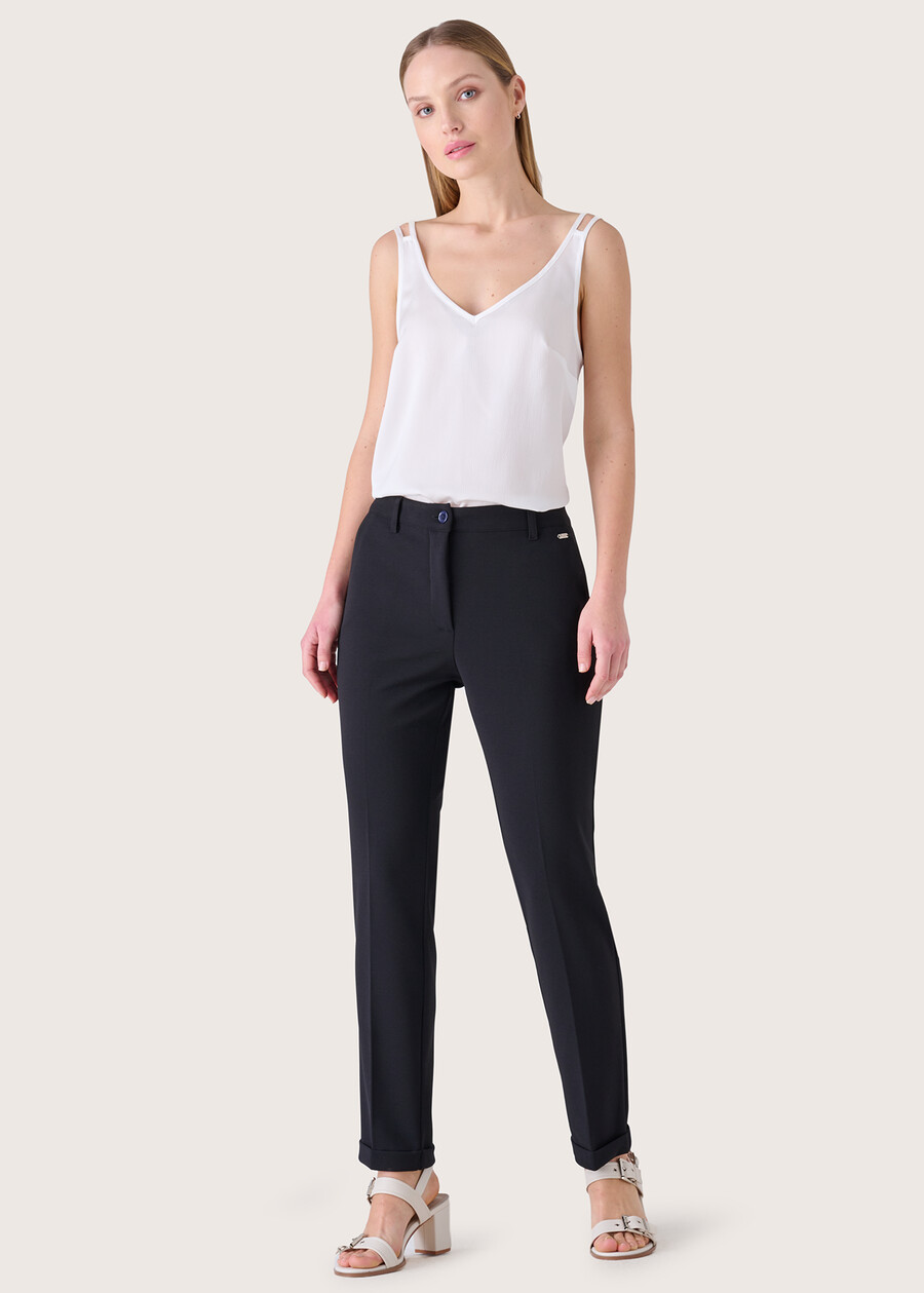 Pantalone Bellas in tessuto screp NEROBLUE OLTREMARE  Donna , immagine n. 1