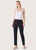Bellas screp fabric trousers NEROBLUE OLTREMARE  Woman image number 1
