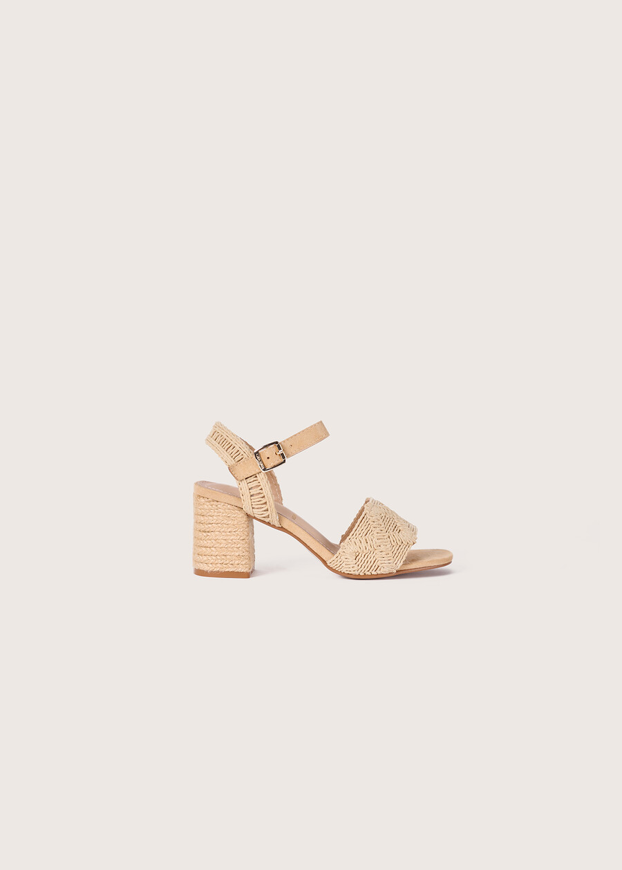 Sandali Sailor in eco-camoscio e paglia BEIGE NAVAJO Donna , immagine n. 3