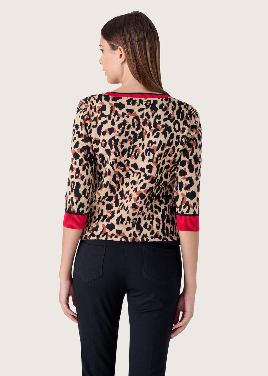 Maglia Milly fantasia animalier BEIGE CAMMELLO Donna , immagine n. 3