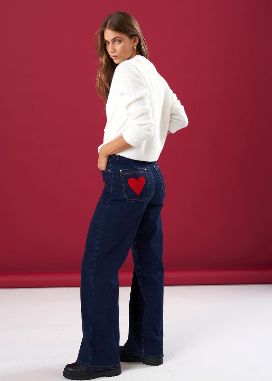 Pantalone Dennis in denim di cotone DENIM DARK DENIM Donna , immagine n. 1