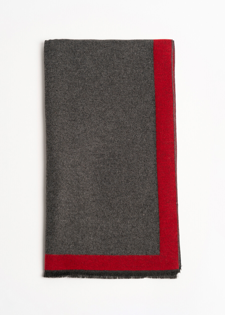 Sciarpa Susy con bordo a contrasto GRIGIO CENEREMARRONE CAFFE Donna , immagine n. 2