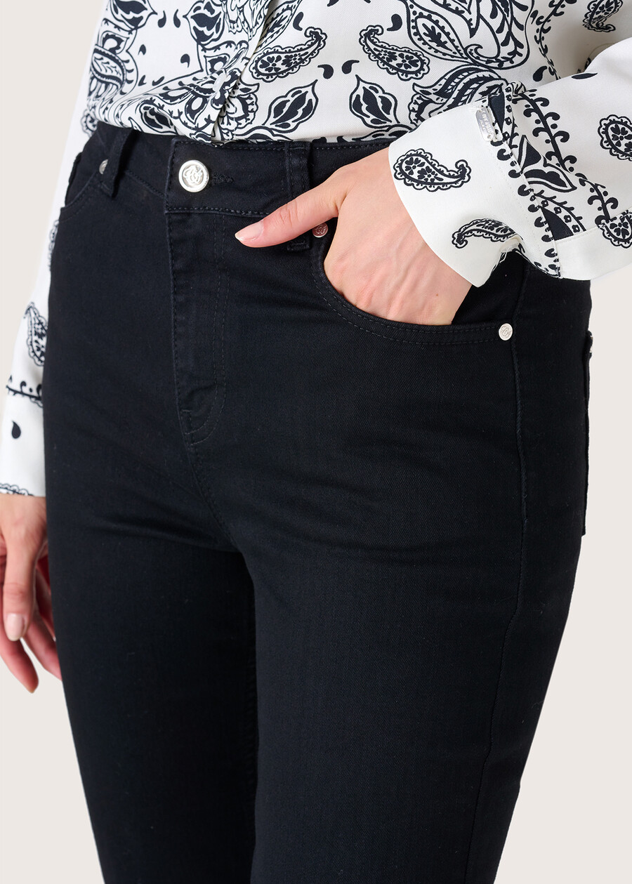 Danny cotton denim trousers NERO BLACK Woman , image number 3