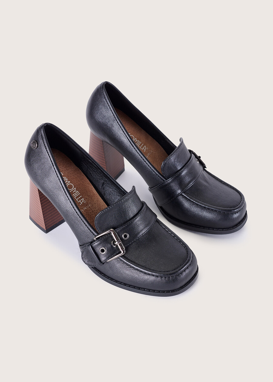 Mocassino Sax con tacco NERO BLACK Donna , immagine n. 1