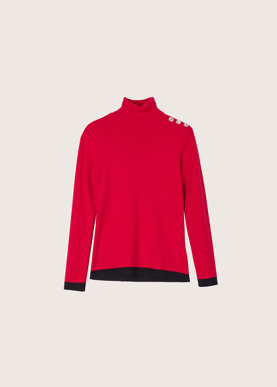 Mayra jersey with strass ROSSO PAPAVERO Woman , image number 4