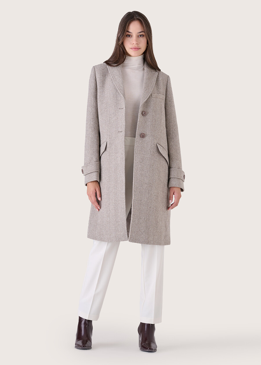 Colet woolen coat GRIGIO TORTORANERO BLACK Woman , image number 2