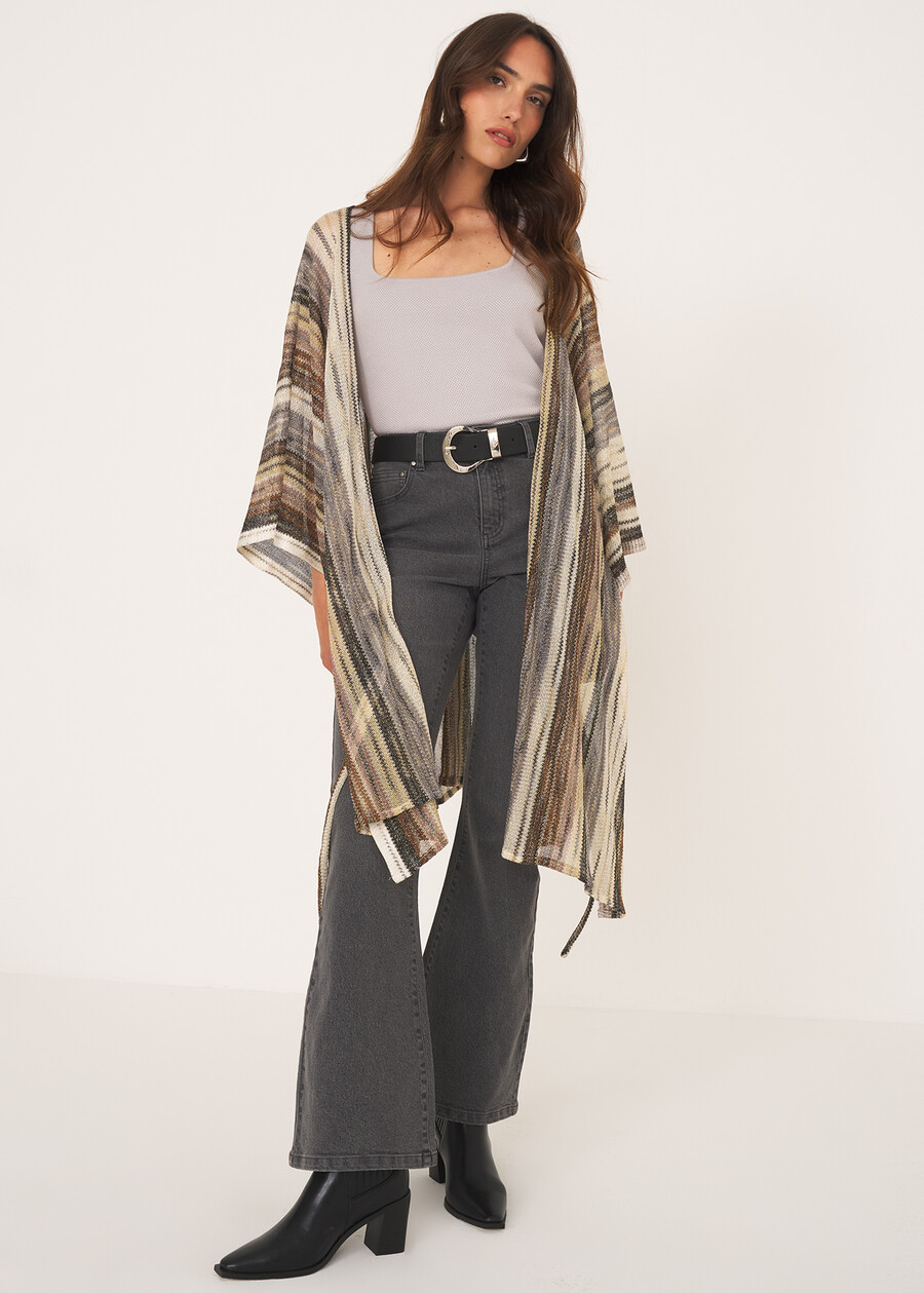 Mantella Milena lurex donna BIANCO BURRO Donna , immagine n. 2